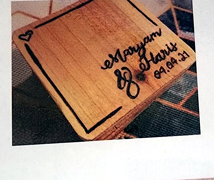 Personalized square coaster set